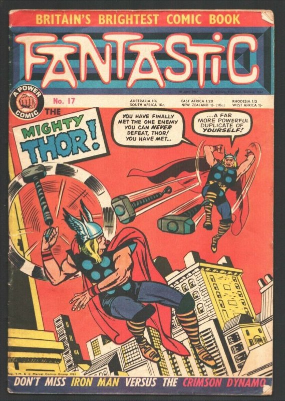 Fantastic #17 1967-power-Thor-Iron Man-X-men-Avengers-Invisible Girl back cov...