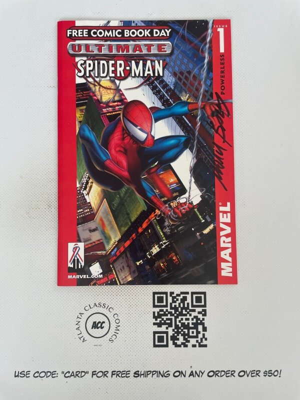 Ultimate Spider-Man # 1 NM FCBD Marvel Comic Book SIGNED By Mark Bagley 6 MS8
