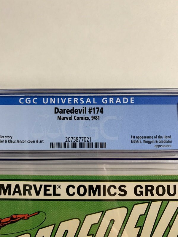 Daredevil 174 Cgc 9.8 White Pages Marvel 1st First Appearance Of The Hand 021