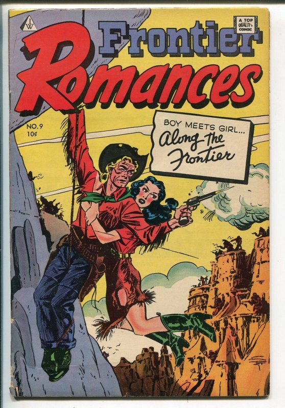 Frontier Romances #9 1960's-IW Kinstler swipe cover-headlights-bondage-prison-VG