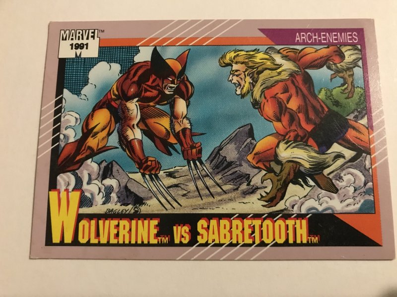 WOLVERINE VS. SABRETOOTH #93 : Marvel Universe Series 2 card, 1991, impel, NM-