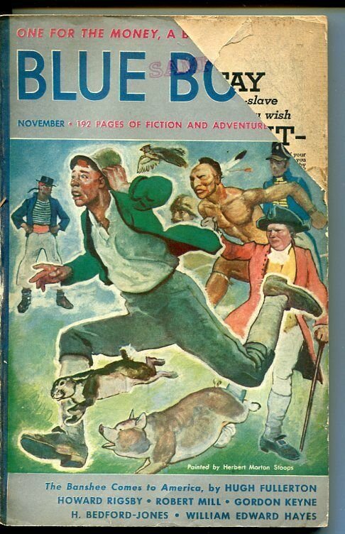 BLUE BOOK PULP-NOV 1940-G/VG-STOOPS COVER-BEDFORD-JONES-RIGBY-BURNET G/VG