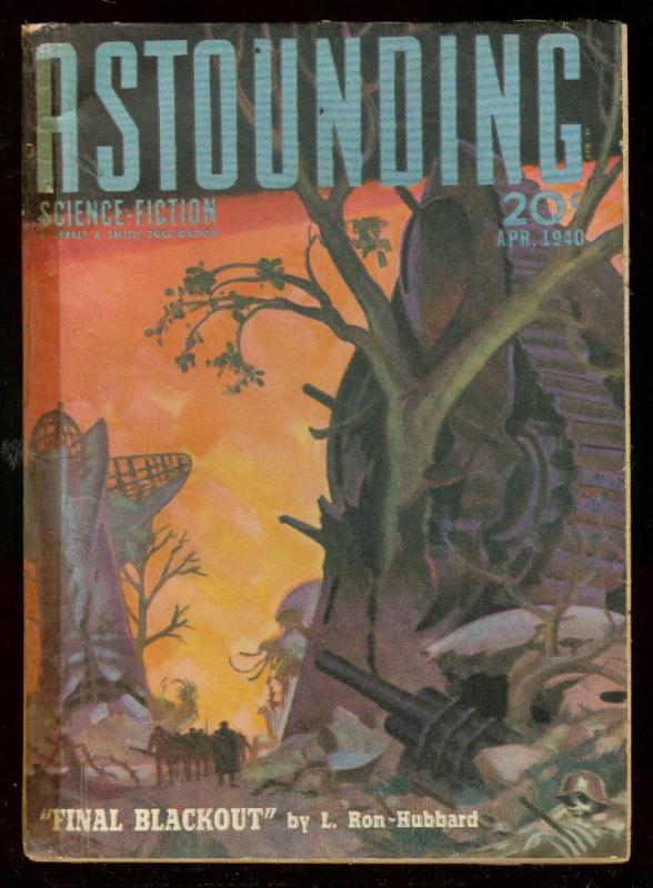 ASTOUNDING SCIENCE-FICTION APR 1940-L RON HUBBARD-PULP VG