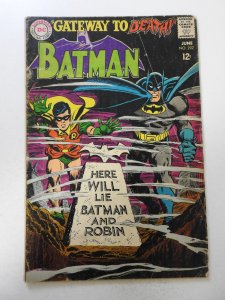 Batman #202 (1968) GD/VG Condition ink bc, moisture stain