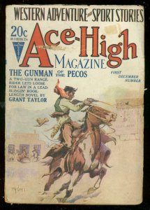 ACE-HIGH MAGAZINE 1st DEC 1927-WESTERN & SPORTS PULP VG-