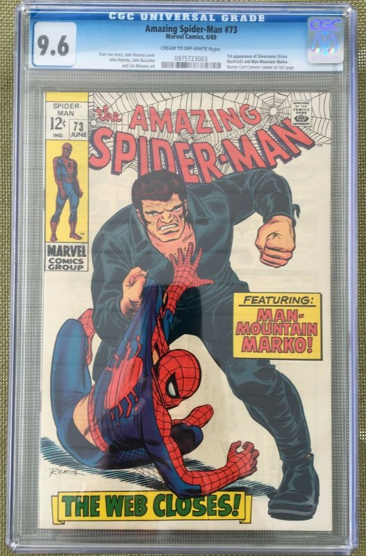 THE AMAZING SPIDER-MAN #73 CGC 9.6 -- 1ST SILVERMANE & MAN-MOUNTAIN MARKO LEE