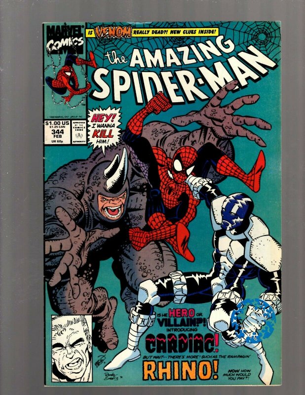 The Amazing Spider-Man # 344 FN/VF Marvel Comic Book Venom Cardiac Goblin J450