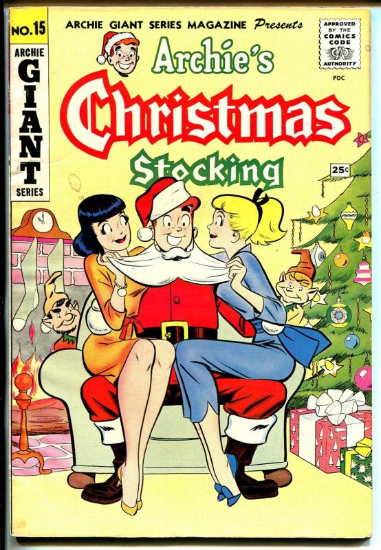 Archie's Giant Series #15 19562-r-Santa-Veronica-Betty-paper dolls-VG+