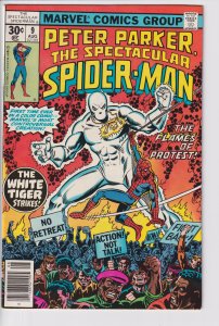 SPECTACULAR SPIDER-MAN #9 (Aug 1977) VFNM 9.0! 1st comic app. White Tiger!