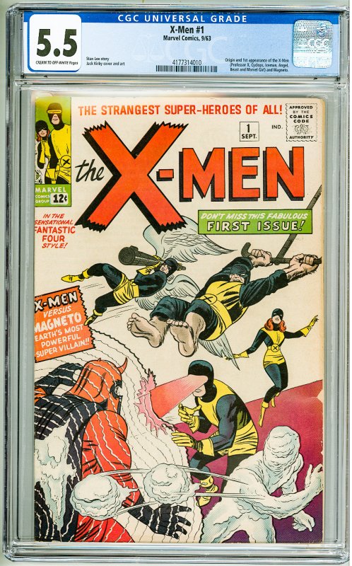 The X-Men #1 (1963) CGC 5.5! Cream to OW Pages!  1st Appearance of the X-Men!