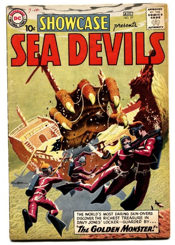 SHOWCASE COMICS #27-SEA DEVILS-RUSS HEATH ART-Grey Tone--DC