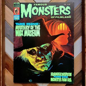 FAMOUS MONSTERS of FILMLAND #113 FN+ Warren 1975 WAX MUSEUM, FRANKENSTEIN & More