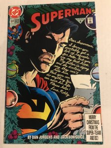 Superman #64 : DC 2/92 FN/VF; Christmas cover / story; Jackson Guice art