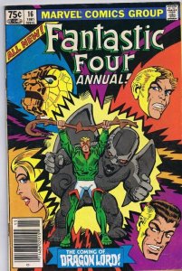Fantastic Four Annual #16 ORIGINAL Vintage 1981 Marvel Comics Dragon Lord