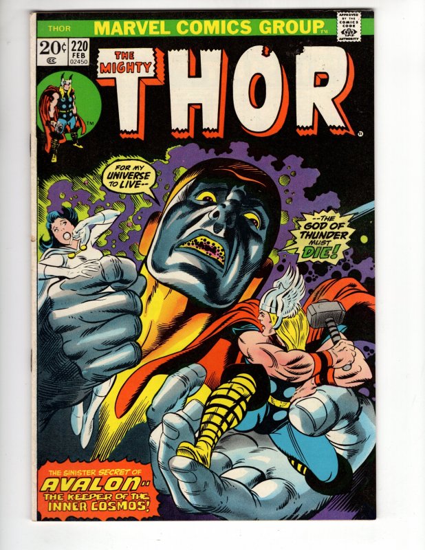 Thor #220 (1974) FN/FN+ AVALON. THE KEEPER OF THE INNER COSMOS!