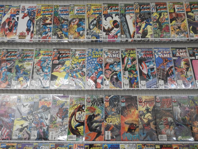 Huge Lot 130+ Comics W/ Captain America, Spiderwoman, Spider-Man+ Avg VF- Cond!!