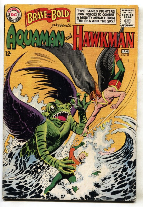 BRAVE AND THE BOLD  #51 1964-DC-Hawkman and Aquaman-comic book