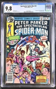 SPECTACULAR SPIDER-MAN #24 CGC 9.8 1ST HYPNO-HUSTLER WHITE PAGES 8013