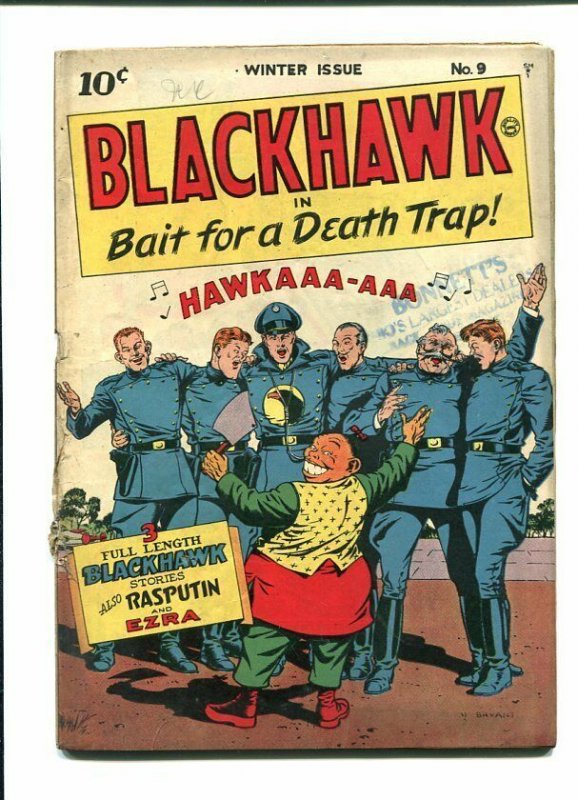 BLACKHAWK 9-1ST ISSUE-1944-RASPUTIN-EZRA VG-