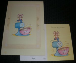 MIXED UP Painted Mouse & Blender 7.5x11 Greeting Card Art #8414 w/ 1 Card