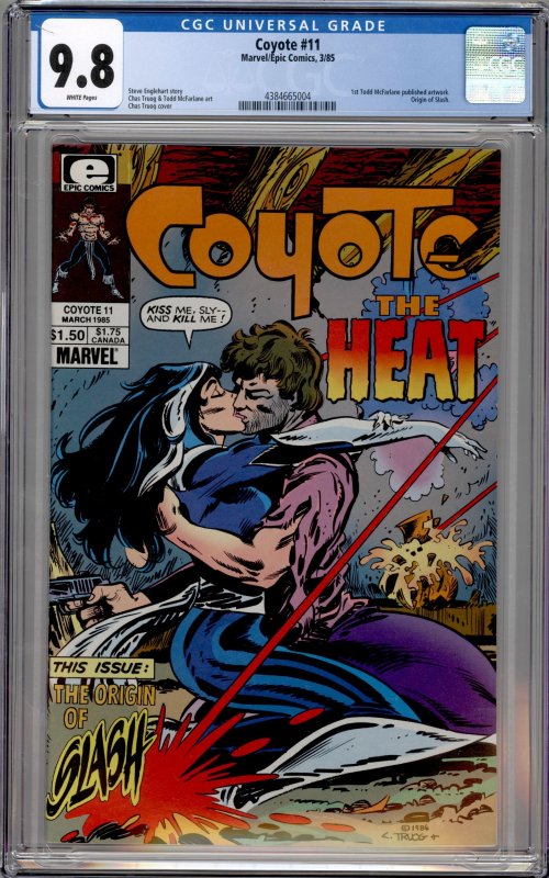Coyote #11 (1985) CGC 9.8 NM/ M 1st published Todd McFarlane artwork!