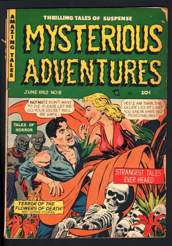 MYSTERIOUS ADVENTURES #8-strange eyeball story!-1952-PCH-HORROR