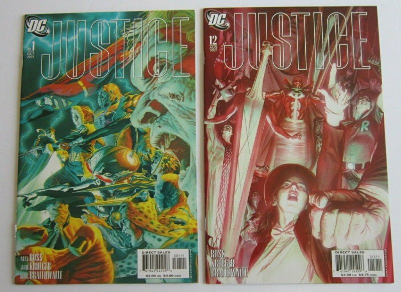 Justice #1-12 Complete Set VF to NM Batman Superman DC Comics Alex Ross 2005 