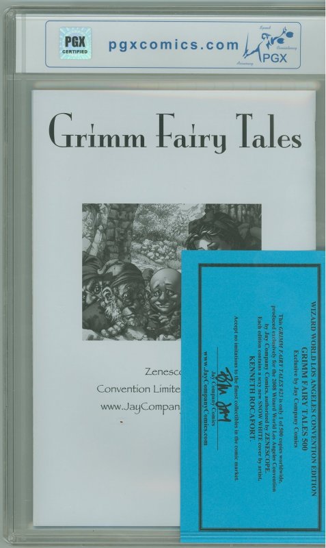 Grim Fairy Tales #23 CGC 9.8! WWLA Convention Edition W/ COA!