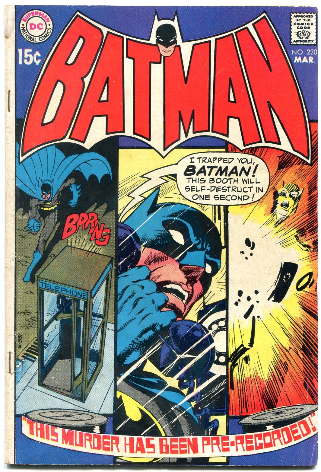 Batman #220 1970- DC Bronze Age comic-Telephone booth cover VG | Comic  Books - Bronze Age, DC Comics, Batman, Superhero / HipComic