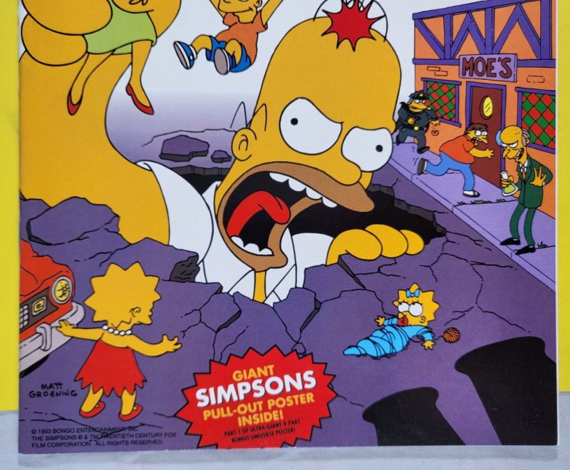 Simpsons Comics #1 1993 Bongo Comics Poster Inside VF