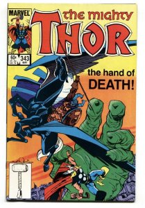 Thor #343 comic book-1984 Death of Fafnir Marvel