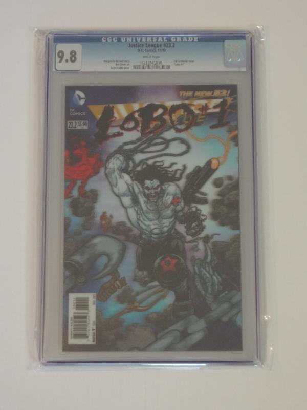 Justice League #23.2 (New 52) CGC 9.8; 3D lenticular cover--Lobo #1!!