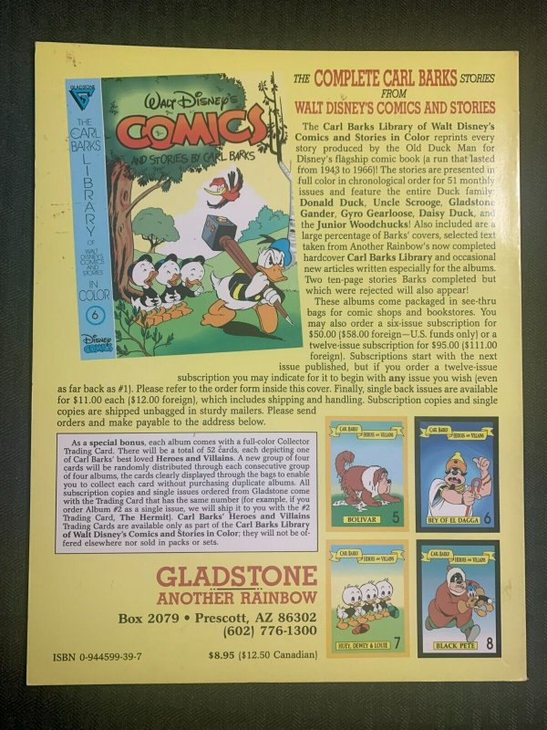 WALT DISNEY'S COMICS AND STORIES Gladstone #5 Carl Barks Library VF 8.0