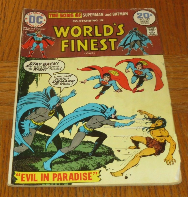 World's Finest #222 VG+ 1974 Bronze Age Comic Book Batman Superman in Paradise