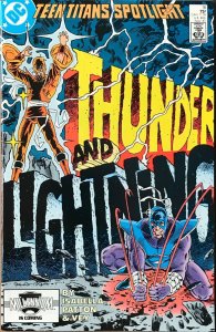TEEN TITANS SPOTLIGHT Comic 16 — Thunder & Lightning - 1987 DC Universe VF+