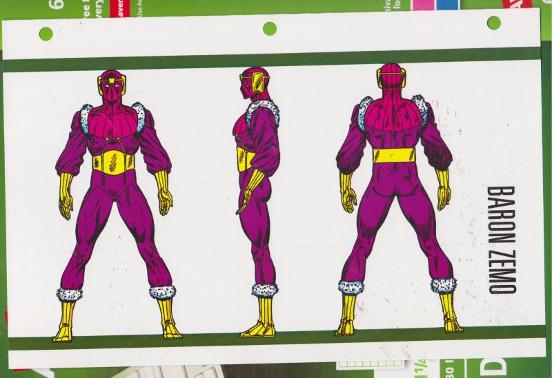 Official Handbook of the Marvel Universe Sheet- Baron Zemo