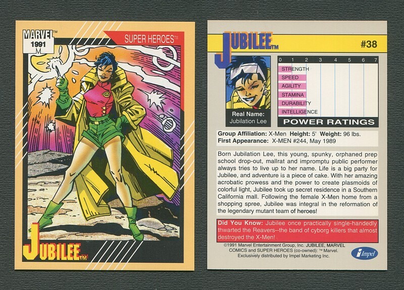 Impel 1991 BASE Trading Card #38 JUBILEE Marvel Universe Series 2 