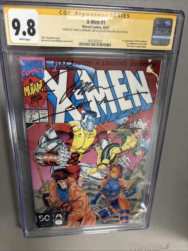 X-Men (1991) # 1 (CGC 9.8) Signed By Jim Lee * Chris Claremont * Scott Williams