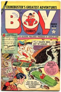 Boy Comics #99 1954- Golden Age Crime cover- car crash cover FN-