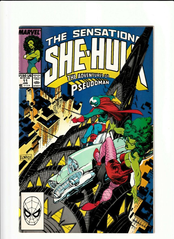 Sensational She-Hulk #11 Marvel 1990 NM- 9.2 Rick Leonardi Pseudoman cover. 