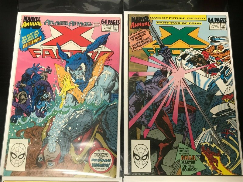 X-FACTOR ANNUALS #4-7 4PC LOT (VF) DR.DOOM, MAGNETO!! MIGNOLA COVER!! 1989-92