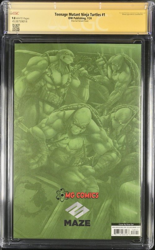 Teenage Mutant Ninja (2024) # 1 (CGC SS 9.8) Signed Aaron * Eastmen * Jones *Gal