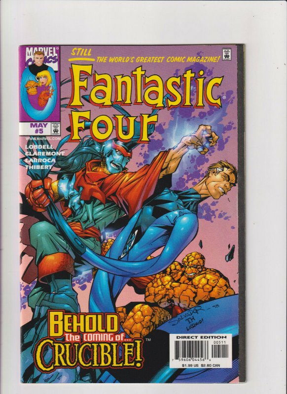 Fantastic Four #5 VF/NM 9.0 Marvel Comics 1998 Heroes Return vs. Crucible