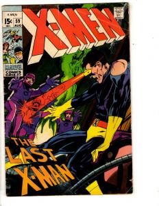 (Uncanny) X-Men # 59 VG Marvel Comic Book Sentinels Iceman Beast Cyclops CR54B