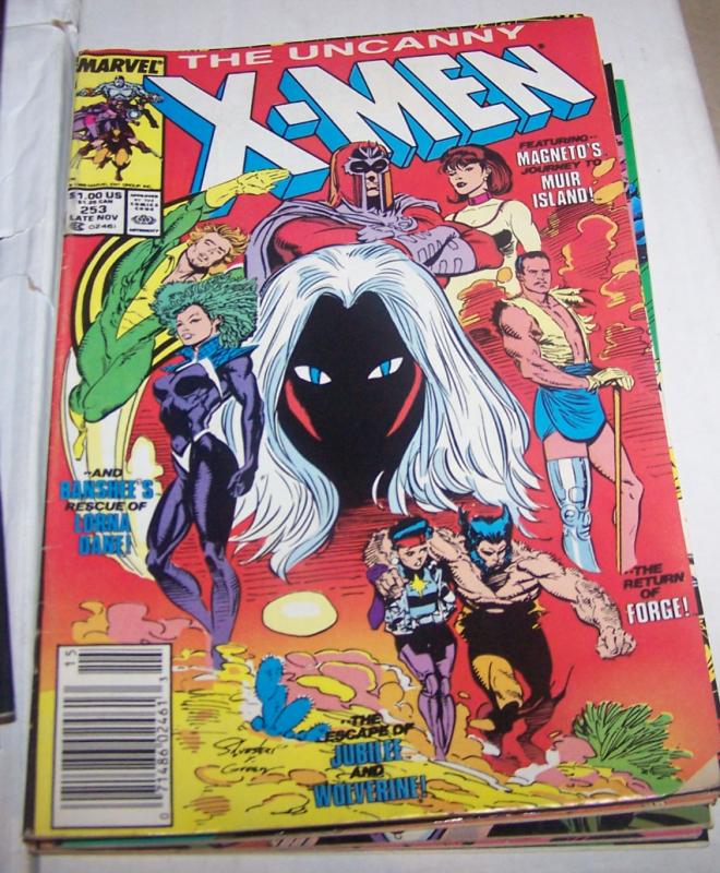 Uncanny X-Men #253 1989 MARVEL banshee forge storm jubilee magneto NEWSTAND  VAR 