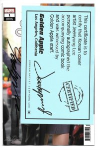 Gwen Stacy #1 - Marvel 2020 - Jeehyung Lee Trade Variant SIGNED COA - NM