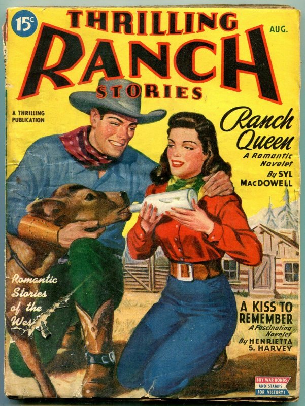 Thrilling Ranch Stories August 1945- Syl MacDowell- Henrietta Harvey VG