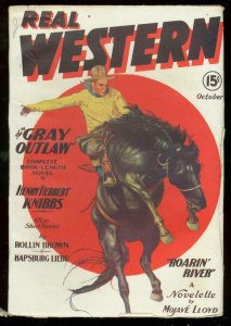REAL WESTERN PULP OCT 1935-HENRY HERBERT KNIBBS-G GROSS VF-