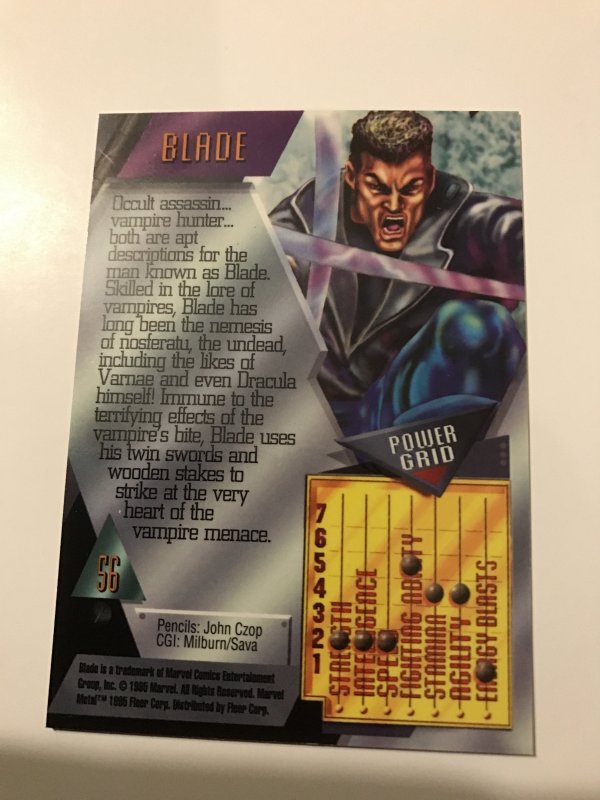 BLADE #56 card : Marvel Metal 1995 Fleer Chromium; NM/M X-Men Avengers, base