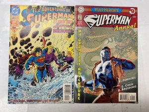 5 DC comic books Adventures Superman #508 Annual #9 Action #490 #743  70 KM31